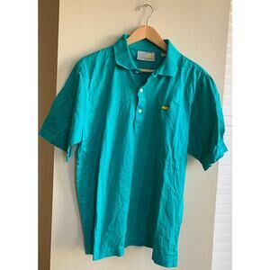 Vintage 90s Green The Masters Golf Embroidered Polo Shirt Augusta Men's Medium